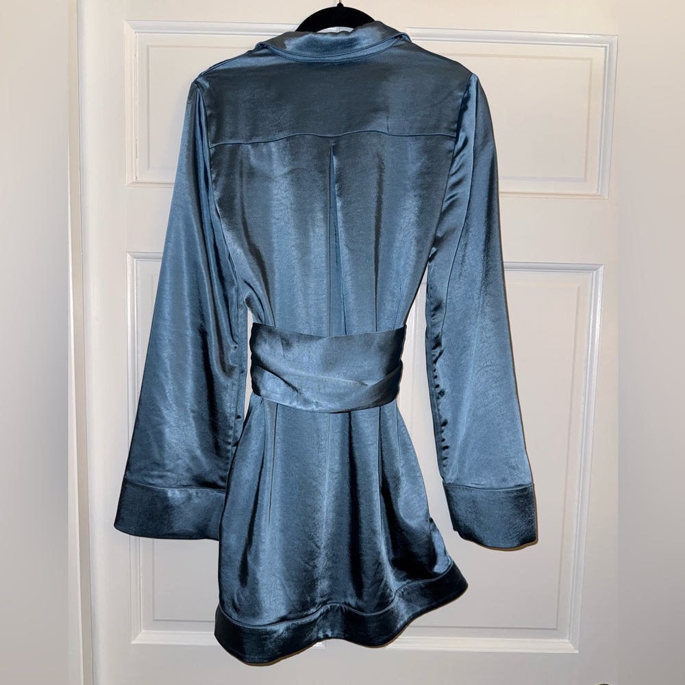 Camila Coelho Blue Satin Mini Dress - Picture 6 of 6